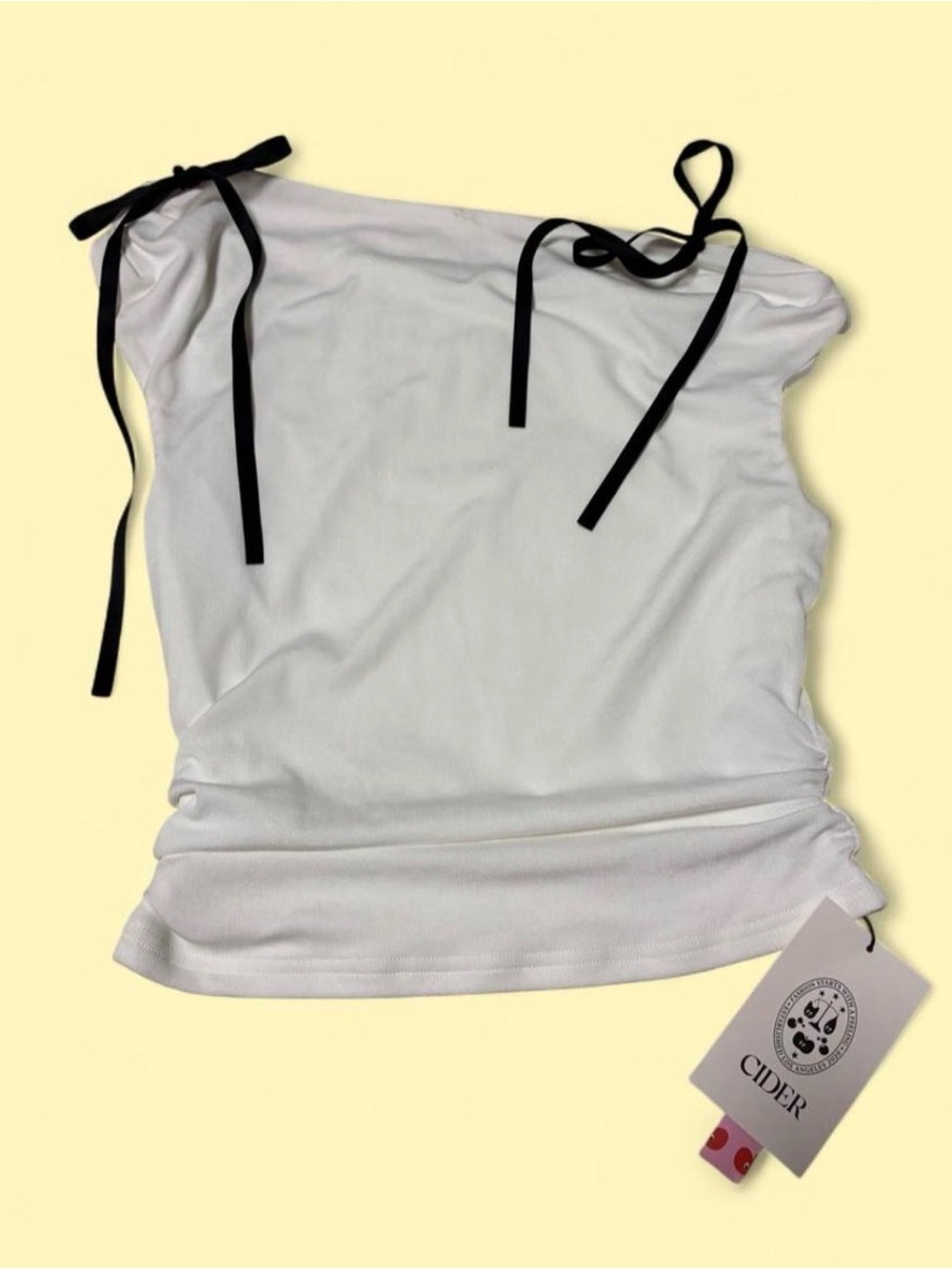 NWT Cider White Tie-Shoulder Tank Top - Size M